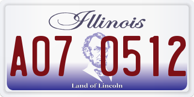 IL license plate A070512