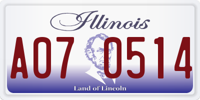 IL license plate A070514