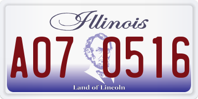 IL license plate A070516