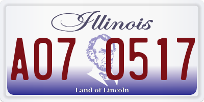 IL license plate A070517
