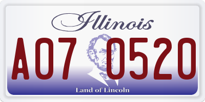 IL license plate A070520