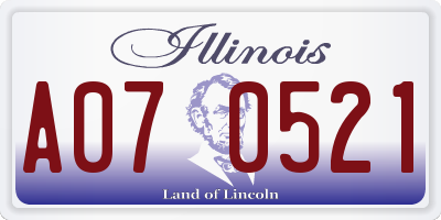 IL license plate A070521