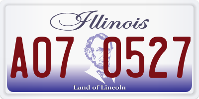 IL license plate A070527