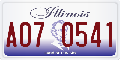 IL license plate A070541