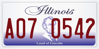 IL license plate A070542