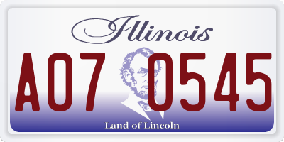 IL license plate A070545