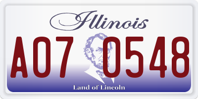 IL license plate A070548