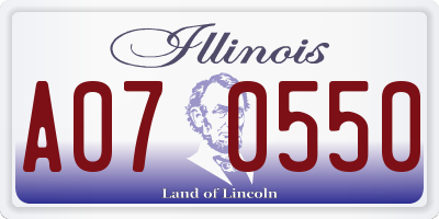 IL license plate A070550