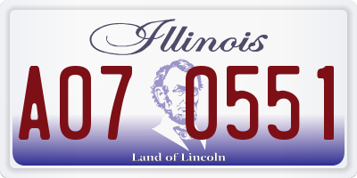 IL license plate A070551