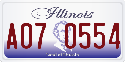 IL license plate A070554