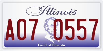 IL license plate A070557