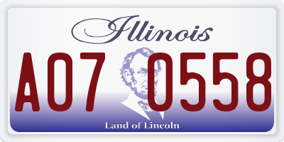 IL license plate A070558