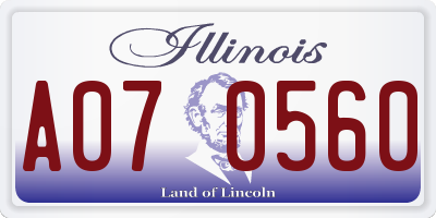 IL license plate A070560