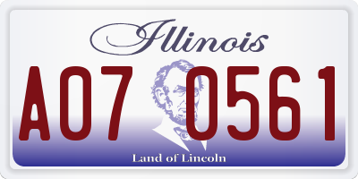 IL license plate A070561