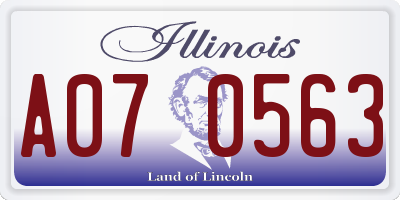 IL license plate A070563