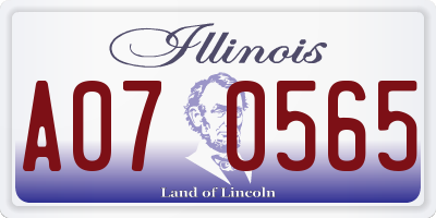 IL license plate A070565