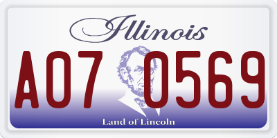 IL license plate A070569