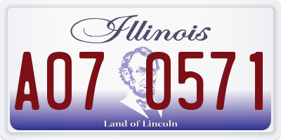 IL license plate A070571