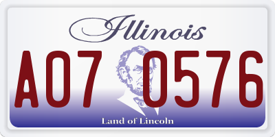 IL license plate A070576