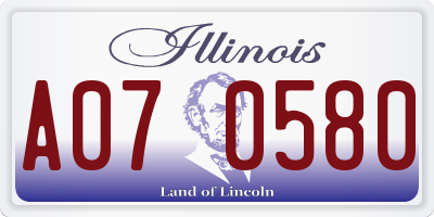 IL license plate A070580