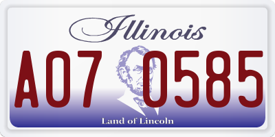 IL license plate A070585