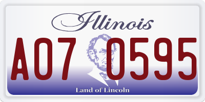 IL license plate A070595