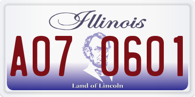 IL license plate A070601