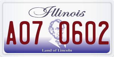 IL license plate A070602