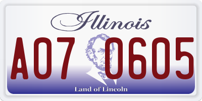 IL license plate A070605