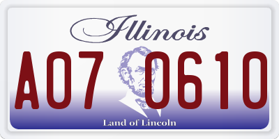 IL license plate A070610