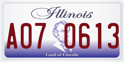 IL license plate A070613