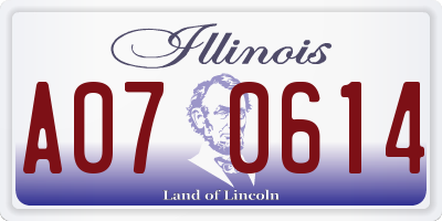 IL license plate A070614