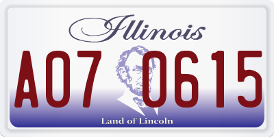 IL license plate A070615