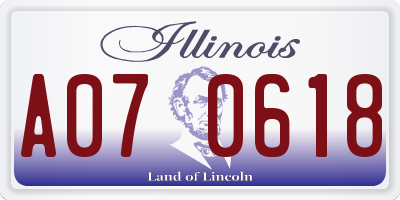 IL license plate A070618