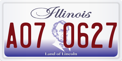 IL license plate A070627