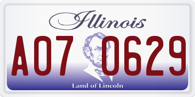 IL license plate A070629