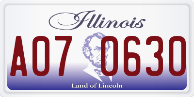 IL license plate A070630
