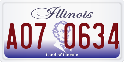 IL license plate A070634