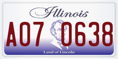 IL license plate A070638