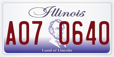 IL license plate A070640