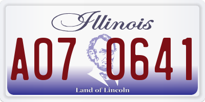 IL license plate A070641