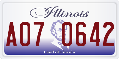 IL license plate A070642