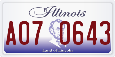IL license plate A070643