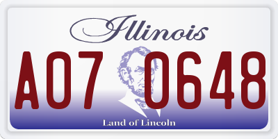 IL license plate A070648
