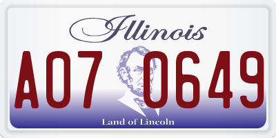 IL license plate A070649