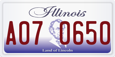 IL license plate A070650