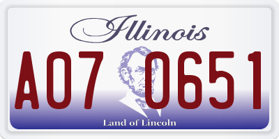 IL license plate A070651