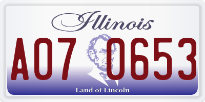 IL license plate A070653