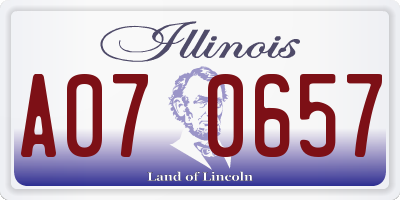 IL license plate A070657