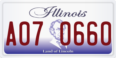 IL license plate A070660
